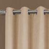 2 Pieces Set, Curtain Panel, Room Darkening, Grommet, Micro Suede, Versatile Use - Brown - Image 2