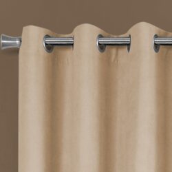 2 Pieces Set, Curtain Panel, Room Darkening, Grommet, Micro Suede, Versatile Use - Brown