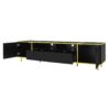 Modern TV Stand For TVs Up To 80", Entertainment Center With 2 Shelves And LED Lights, TV Storage Cabinet With 2 Drawers, 2 Cabinets And Metal Legs For Living Room - Black - Image 14