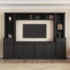 Minimalist - Entertainment Wall Unit Set With Bridge For TVs Up To 75", Ample Storage Space TV Stand With Adjustable Shelves - Black - Image 4