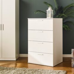 Oliver - Farmhouse 4 Drawer Jumbo Chest With Extra Storage And Durable Features - White