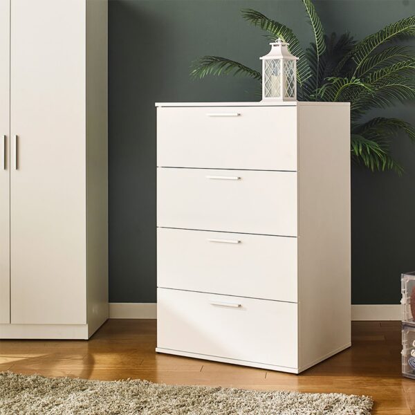 Oliver - Farmhouse 4 Drawer Jumbo Chest With Extra Storage And Durable Features - White