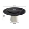 Modern Artificial Stone Round Plywood Base Dining Table, Can Accommodate 8 People Artificial Stone Turntable (Not Including Chairs) - Black / Beige - Image 6