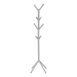 Coat Rack, Hall Tree, Free Standing, 8 Hooks, Entryway, Contemporary & Modern - Silver