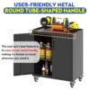 Heavy Duty Metal Garage Storage Cabinet With Wheels Sturdy Tool Storage Solution In Steel - Black - Image 12