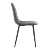 Modern Mid Century Style Dining Chairs (Set of 4) With Soft Linen Fabric And Metal Legs - Dark Gray - Image 7
