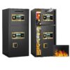Large Double Door Coin Operated Safe, Digital Security Safe With Fireproof And Waterproof Bag, 6.5 Cubic Feet Safe Box With Hidden Code Function For Home - Black - Image 8
