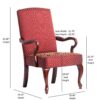 Delaney - Gooseneck Arm Chair With Diamond Jacquard Fabric - Red - Image 3