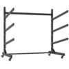 Freestanding Kayak Storage Rack, Holds 3 Kayaks With Adjustable Stand And Lockable Wheels, Metal - Brushed Nickel - Image 5