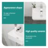Modern Ceramic Rectangular Wall Mount Bathroom Sink With Single Faucet Hole - White - Image 7