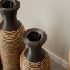 3 Piece Set Of Decorative Floor Vases, Classic And Neat Floor Vases With High Independent Flower Racks, Artificial Vine Vases, Home Decoration Flower Racks - Beige / Black - Image 22