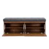 Shoe Storage Bench Entryway Shoe Cabinet Storage Ottoman With Padded Seat Cushion And Double Doors For Entryway, Hallway And Bedroom - Dark Gray - Image 15