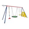 5 In 1 Swing Set With Textilene Swing And Tree Swing Disc Metal Plastic Safe Swing Seat For Outdoor Playground - Blue / Green - Image 9