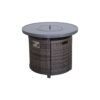 4 Person Wicker Outdoor Lounge Set With Cushions And Fire Pit - Brown / Gray - Image 5