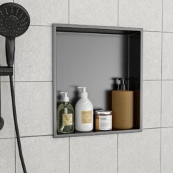 17" X 15" Stainless Steel Shower Niche With Corrosion Resistant Finish - Gunmetal Black