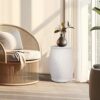 Glazed Ceramic Drum Stool Indoor / Outdoor Side Table Ceramic - White - Image 4