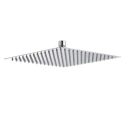 16" Square Rainfall Shower Head Fixed Wall Mount With Full Body Coverage & Self Cleaning Silicone Nozzles - Chrome