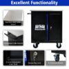 Movable Lockable Double Door Partition With Lock Multi Functional Hardware Storage Tool Car Auto Repair Locker - Black / Blue - Image 5
