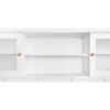 Multifunctional Tipping Bucket Shoe Cabinet With Storage Shelf & 6 Flip Drawers, Large Hall Tree With Tempered Glass Doors, Foyer Cabinet With 4 Hooks For Hallway - White - Image 16
