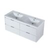 Modern Floating Bathroom Vanity With Dual Resin Sink, Soft Close Drawers - White - Image 15