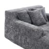 Chenille Interior Lazy Sofa Chaise Longue Armchair With 3 Pillows And Armrests - Gray - Image 9