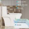 Elegant One Piece Toilet With Tornado Dual Flush, Siphonic S Trap 12", Soft Close Seat, Dual Flush, Ada Height, Glossy - Gloss White - Image 11