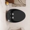 Egg Shape Toilet 1 Piece 1.28 Gpf Single Flush Ceramic - Black - Image 9
