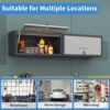 Heavy Duty Metal Wall Mounted Tool Storage Cabinet Steel Metal Garage Storage Cabinet - Black / Gray - Image 12