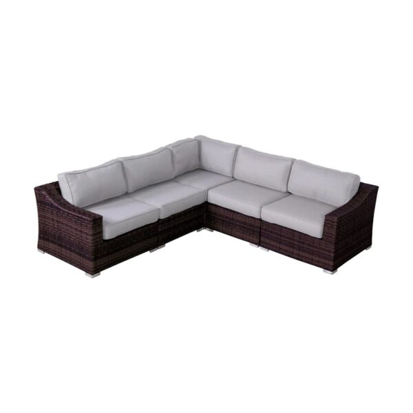 Luxurious Outdoor Resin Wicker Seating Set With Cushions - Brown Mix / Gray