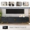 TV Stand, Entertainment Center TV Media Console Table, Modern TV Stand With Storage, TV Console Cabinet Furniture For Living Room - Black - Image 5