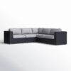 Luxurious Wicker Patio Sectional With Weather Resistant Sunbrella Cushions - Black - Image 4