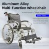 Innovative 6 Wheel Transport Wheelchair Lightweight Foldable Design With Dual Brakes Breathable Seat Anti Backflip Safety Perfect - Black / Silver - Image 10