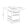 28" Propane Gas Fire Pit Table, 50000 Btu Square Steel Fire Pit For Outside Patio Deck Garden Courtyard - Brown - Image 3