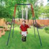Xiunan Leisure - 2 In 1 Baby Swing Set Safe Playground Accessory - Blue / Red - Image 4