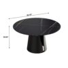 Modern Artificial Stone Round Carbon Steel Base Dining Table, Can Accommodate 6 People - Black - Image 10