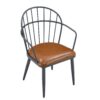 5 Piece Industrial Style Indoor Upholstered Dining Set With Metal Legs - Brown - Image 9
