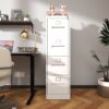 Premium 4 Drawer File Cabinet With Lock Metal Vertical Design For Office And Home, A4 Legal / Letter Size, Steel Construction - Gunmetal Black - Image 2