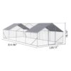 Outdoor Chicken Coop Metal Big Space - Silver Gray - Image 6