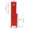 6 Drawer Lockable Tool Cabinet On Wheels Steel Rolling Tool Chest With Detachable Toolbox, 2 In 1 Garage Workshop Storage Organizer With 4 Universal Casters - Red - Image 4
