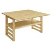 5 Piece Extendable Wood Square Dining Table Set With 2 Drop Leaves, Compact Storage Shelf Kitchen Table Set With Upholstered Chairs For 4 - Natural - Image 8