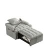 3 In 1 Convertible Sleeper Chair Sofa Bed, Adjustable Pull Out With Multi Pockets Velvet - Gray - Image 12