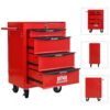 Rolling Metal Tool Chest With 4 Drawers, 20" Steel Storage Cabinet With Ball Bearing Slides - Red / Black - Image 7