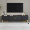 TV Stand, Entertainment Center TV Media Console Table, Modern TV Stand With Storage, TV Console Cabinet Furniture For Living Room - Black - Image 4