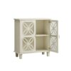 Modern Retro Sideboard Buffet Storage Cabinet With Adjustable Shelves And Tempered Glass Doors - Cream Color - Image 5