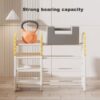 Kids Bookshelf And Toy Storage, 4 Tier Toy Organizers With 8 Removable Storage Bins, Kids Toy Storage Organizer For Study Room - Gray / White / Yellow - Image 4