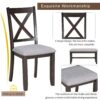6 Piece Family Dining Room Set With Solid Wood Space Saving Foldable Table And 4 Chairs With Bench - Espresso - Image 8