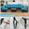 Outdoor Deep Seat Cushions For Patio Furniture Replacement, Cushion Set For Sectionals - Sky Blue - Image 4