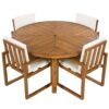 5 Piece Outdoor Patio Dining Set With 4 Armchairs And Table - Beige - Image 12