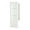 Modern Upholstered Glass Display Cabinet With Adjustable LED Light - White - Image 18