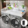 Washer Dryer Countertop Organizer, Double Layer Wooden Laundry Shelf Topper With Edge For Storage - White - Image 2